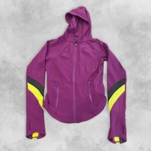 Lululemon Women's Purple and Yellow Hooded Jacket